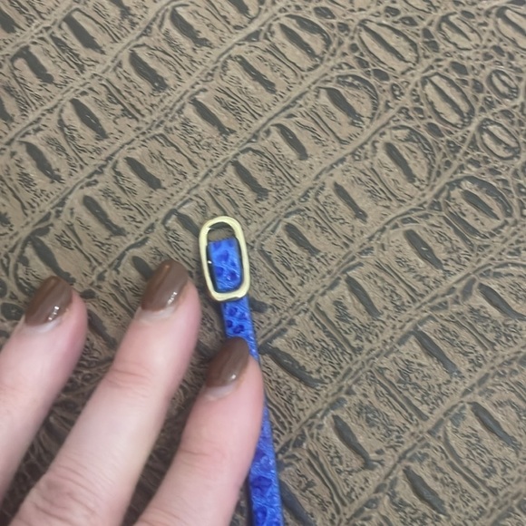 STELLA & DOT blue leather wrap bracelet - Picture 5 of 6